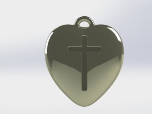 3d print heart - cross 3D Print Model