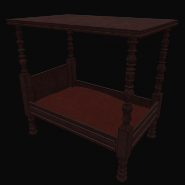 old bed 3D Model .c4d .max .obj .3ds .fbx .stl .blend 