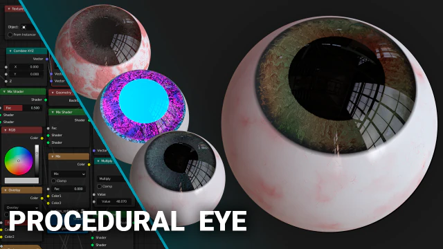 Procedural eye material only for Blender Cycles 3D Model .c4d .max .obj .3ds .fbx .stl .blend