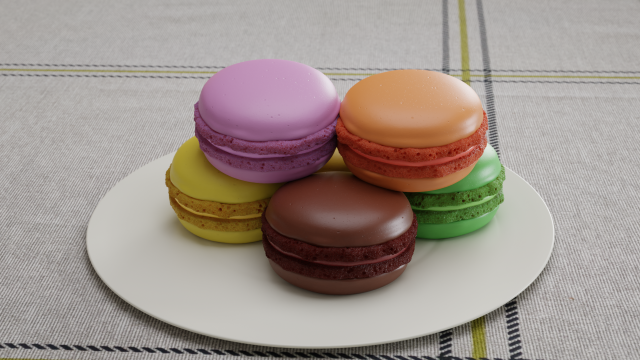 Procedural Macaron with randomizer Blender Cycles Modèle 3D .c4d .max .obj .3ds .fbx .stl .blend 