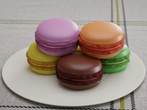 Procedural Macaron with randomizer Blender Cycles Modelo 3D