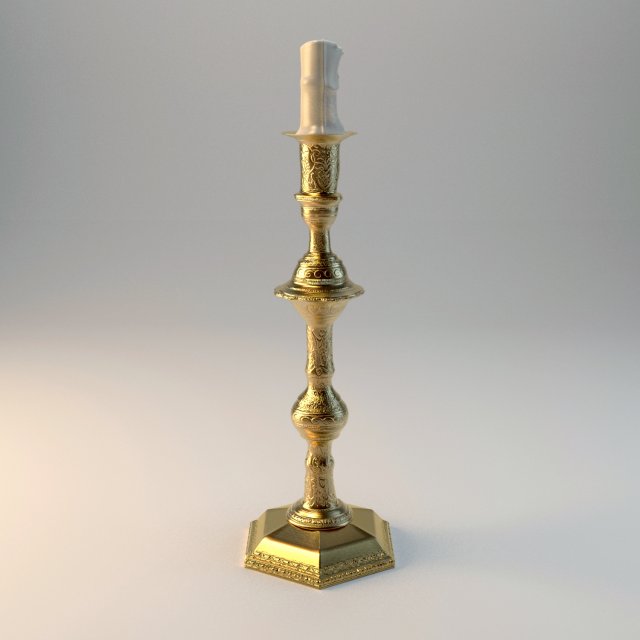 antique candlestick from still life 3D मॉडल .c4d .max .obj .3ds .fbx .stl .blend 