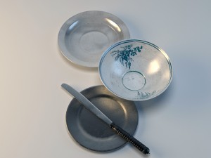 plates and knife from still life Modelo 3D