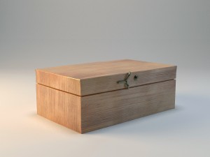 wooden casket from still life 3D Model