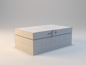 wooden casket from still life 3D 模型