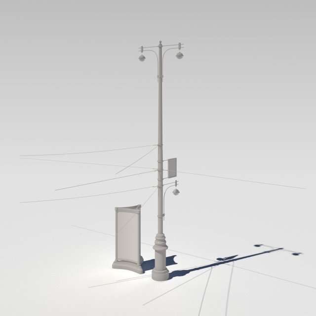 streetlight and billboard Modelo 3D .c4d .max .obj .3ds .fbx .stl .blend 