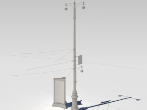 streetlight and billboard 3D Model