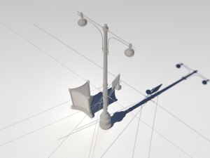 streetlight and billboard Modelo 3D