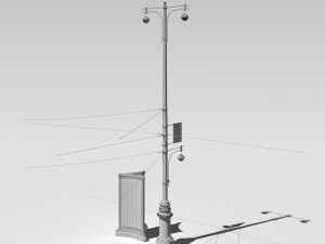 streetlight and billboard Modelo 3D