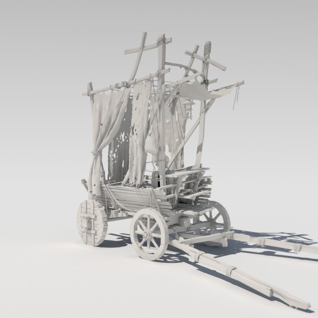 old cart 3Dモデル .c4d .max .obj .3ds .fbx .stl .blend 