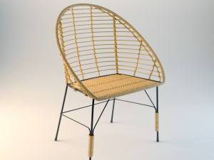 ta rattan chair 3D मॉडल