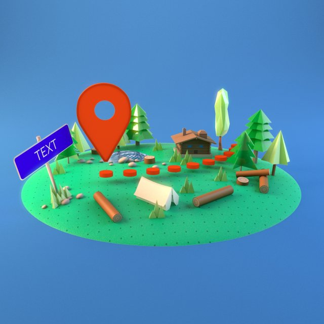 cartoon woodland kit Modello 3D .c4d .max .obj .3ds .fbx .stl .blend 