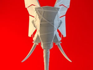 cardboard elephant head 3D 모델