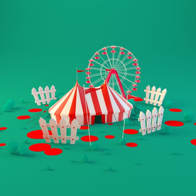 circus and ferris wheel Modèle 3D .c4d .max .obj .3ds .fbx .stl .blend 