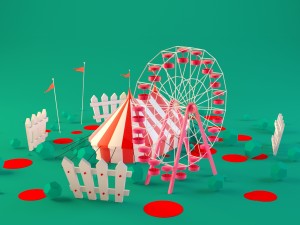 circus and ferris wheel Modèle 3D