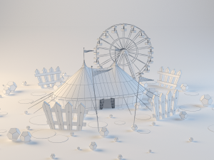 circus and ferris wheel Modèle 3D
