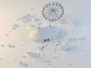 circus and ferris wheel Modèle 3D