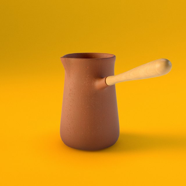 pottery coffeepot 3D Model .c4d .max .obj .3ds .fbx .stl .blend 