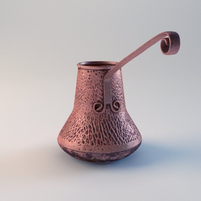 copper coffeepot 3D Модель .c4d .max .obj .3ds .fbx .stl .blend 