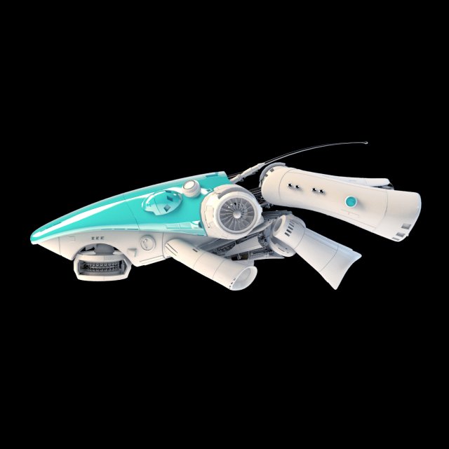spaceship cuttle Modèle 3D .c4d .max .obj .3ds .fbx .stl .blend 