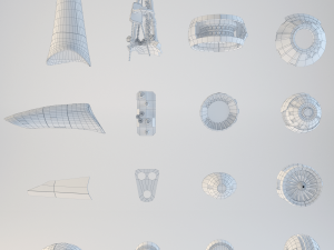hard surface kitbash sci-fi panel-object pack one Modelo 3D