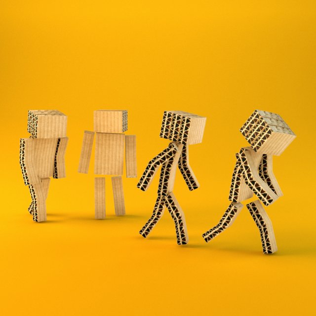 cardboard man Model 3D .c4d .max .obj .3ds .fbx .stl .blend 