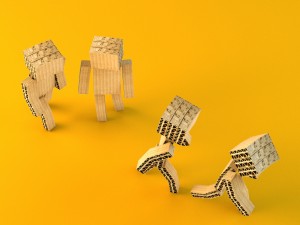 cardboard man Model 3D