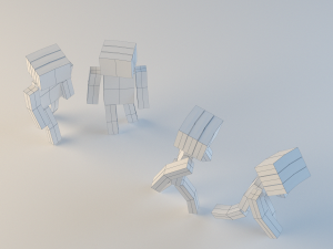 cardboard man Model 3D