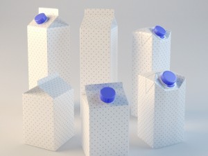 milk and juice tetrapacks 3D मॉडल