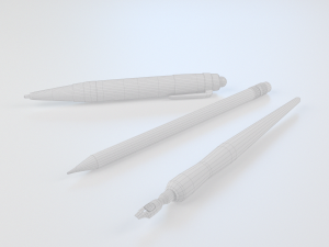 ink pen pencil and pen 3D मॉडल