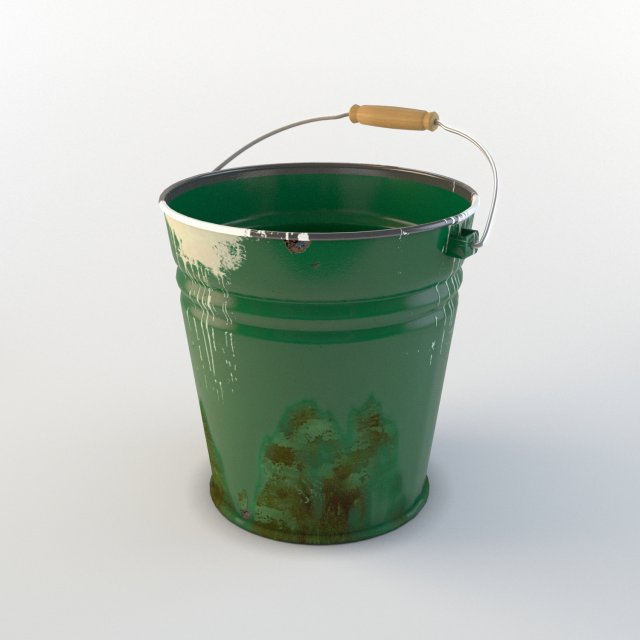dirty bucket Model 3D .c4d .max .obj .3ds .fbx .stl .blend 
