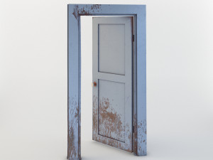 old painted door Modèle 3D