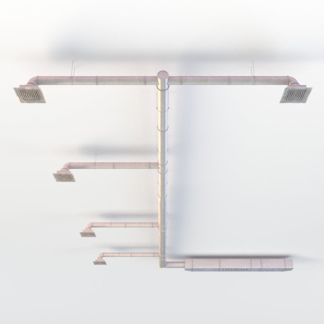 ventilation duct 3D 模型 .c4d .max .obj .3ds .fbx .stl .blend 