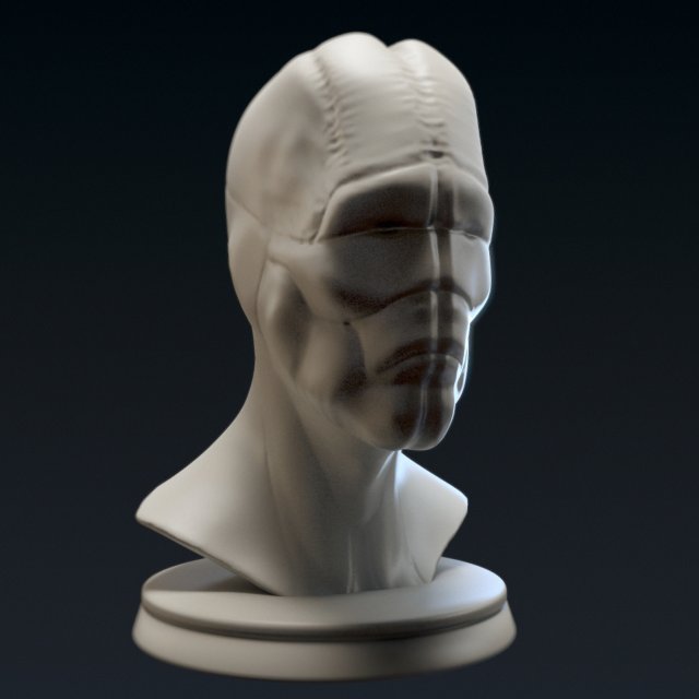 creature bust a - 3d printable 3D Baskı Modeli .c4d .max .obj .3ds .fbx .stl .blend 