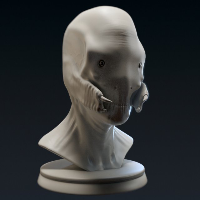 creature bust d - 3d printable 3D Baskı Modeli .c4d .max .obj .3ds .fbx .stl .blend 
