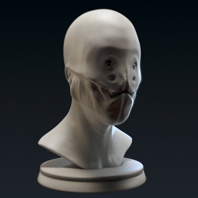creature bust e - 3d printable 3D Print Model .c4d .max .obj .3ds .fbx .stl .blend 
