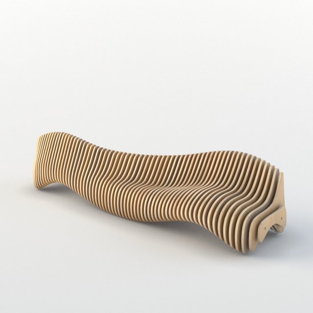 parametric wooden bench 3D Model .c4d .max .obj .3ds .fbx .stl .blend 