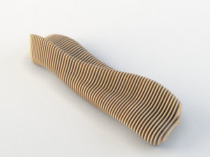 parametric wooden bench 3D Model