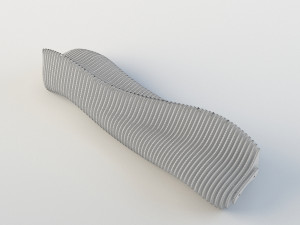 parametric wooden bench 3D Model