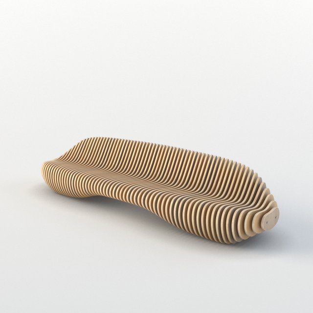parametric wooden bench 2 Model 3D .c4d .max .obj .3ds .fbx .stl .blend 