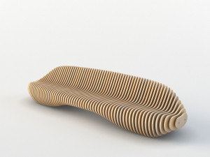 parametric wooden bench 2 3D Model