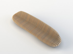 parametric wooden bench 2 Model 3D