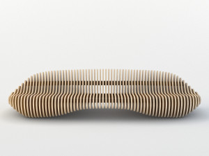 parametric wooden bench 2 Model 3D