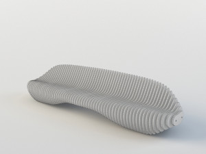 parametric wooden bench 2 Model 3D