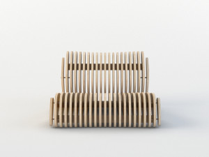 parametric wooden bench 3 3D Model