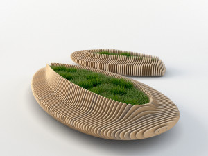 parametric wooden bench 4 3D Model