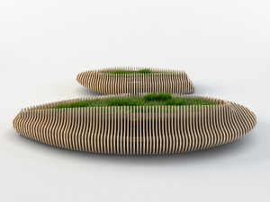 parametric wooden bench 4 3D Модель