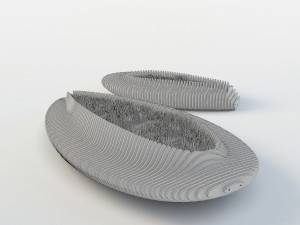 parametric wooden bench 4 3D Модель