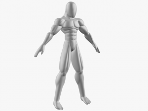 male base mesh - muscular cartoon fighter character 3D Model