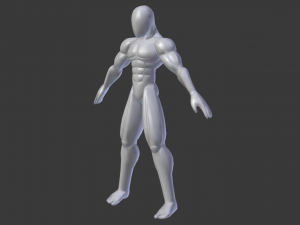 male base mesh - muscular cartoon fighter character Modelo 3D